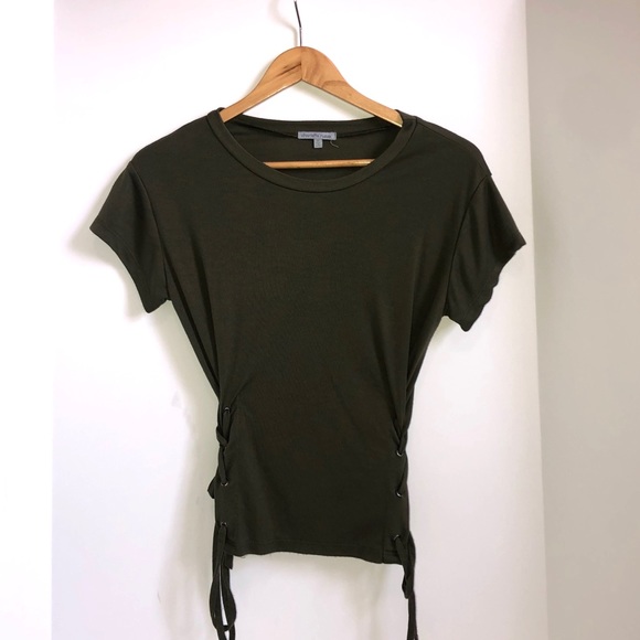 Charlotte Russe Hunter Army Green Lace Up Crop Top - Picture 2 of 11